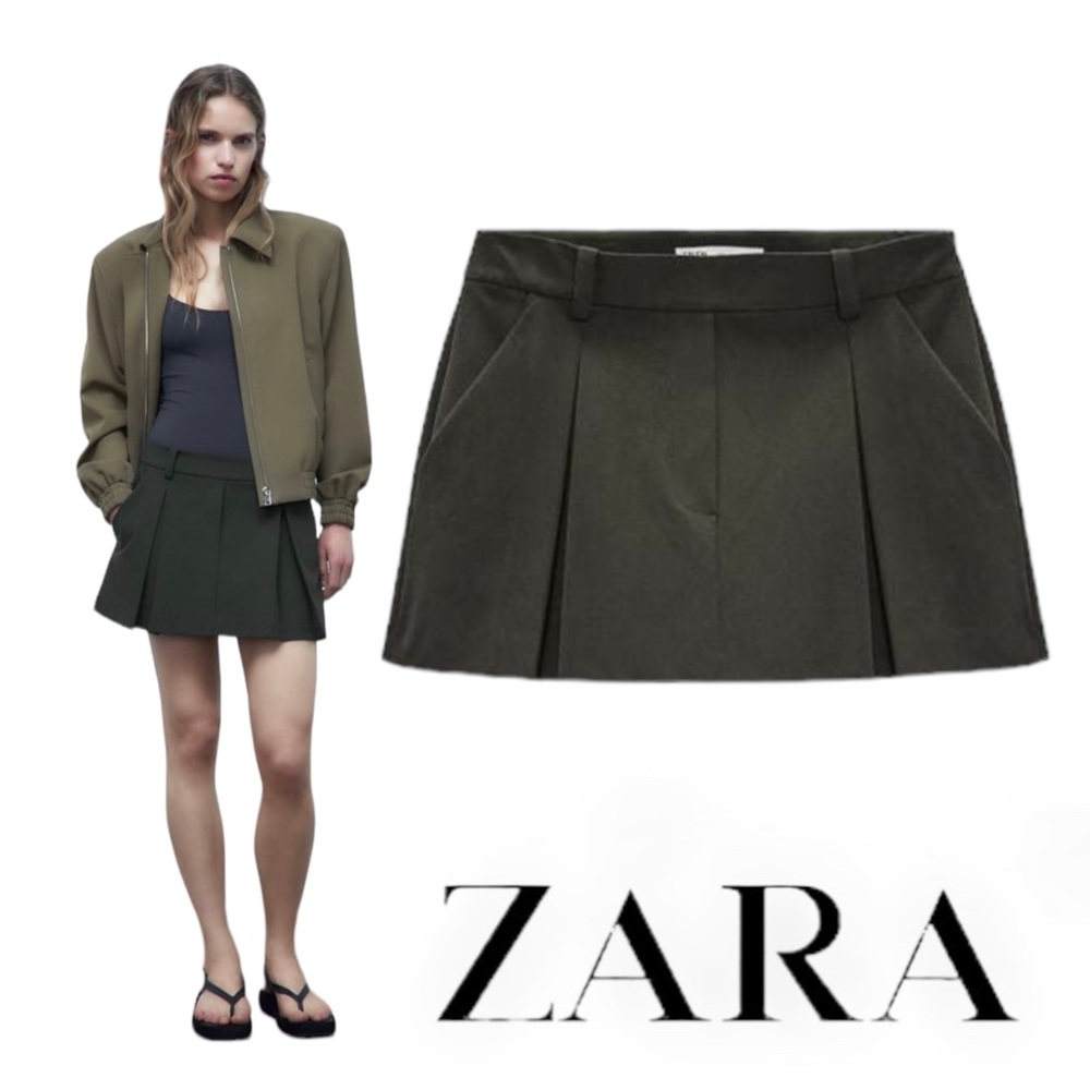 ZARA | Khaki | PLEATED SKORT